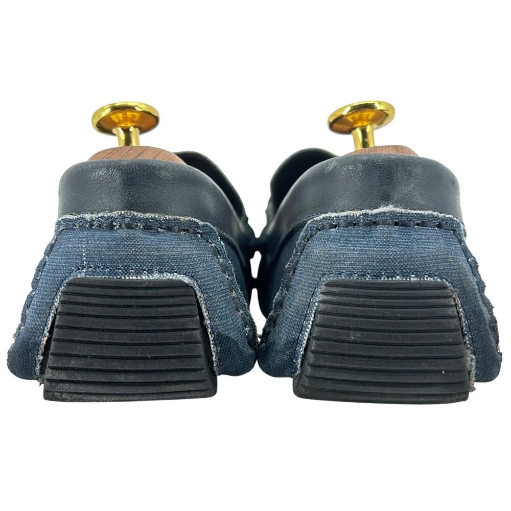 Blue Denim Men's 10M Horsebit Driving Loafers Mercanti Fiorentini Shoes Loafers - Picture 5 of 10